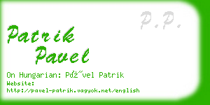 patrik pavel business card